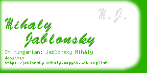 mihaly jablonsky business card